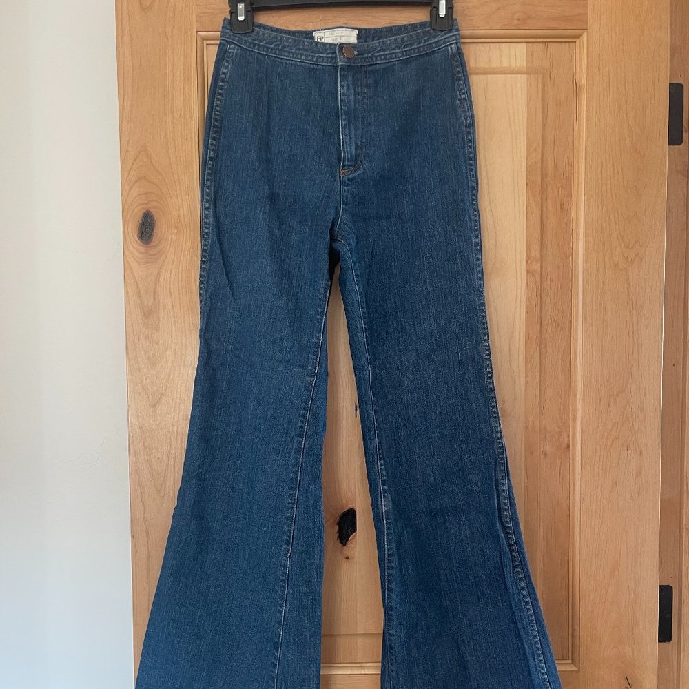 Free People Wide Leg, High Waist Crop Jeans